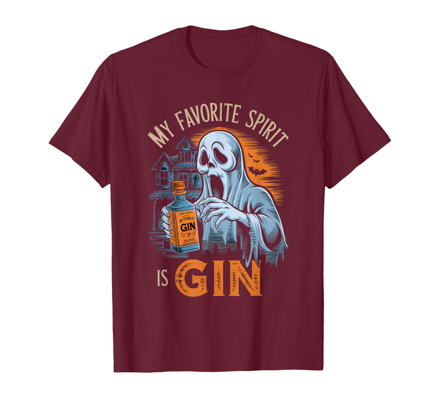 My Favorite Spirit Is Gin Ghost Halloween Gin T-Shirt