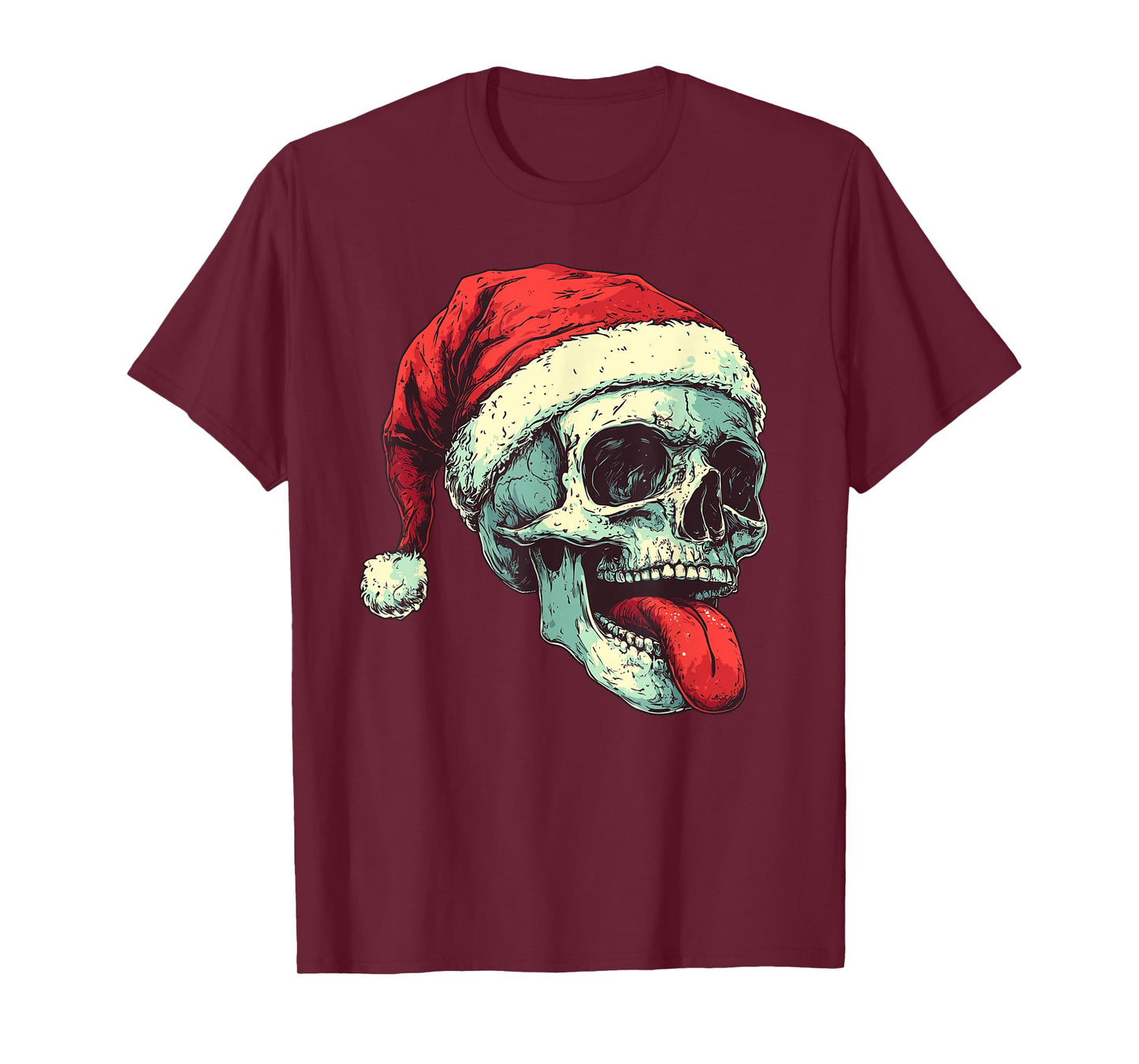Christmas Badass Skull, Santa Claus, Music, Bones and Santa Claus T-Shirt