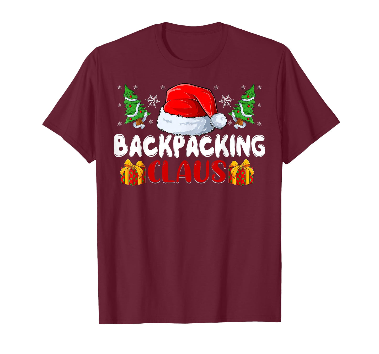 Backpacking Claus - Outdoor Camping Santa Hat Christmas T-Shirt