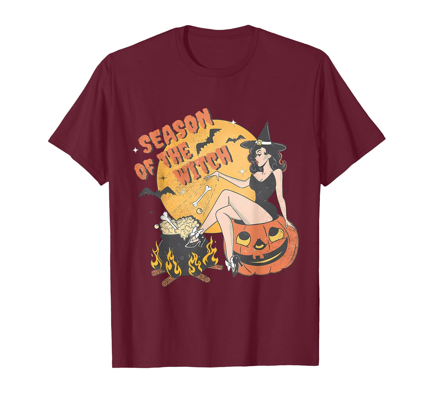 Season of The Witch Fall Trendy Spooky Vintage Halloween T-Shirt