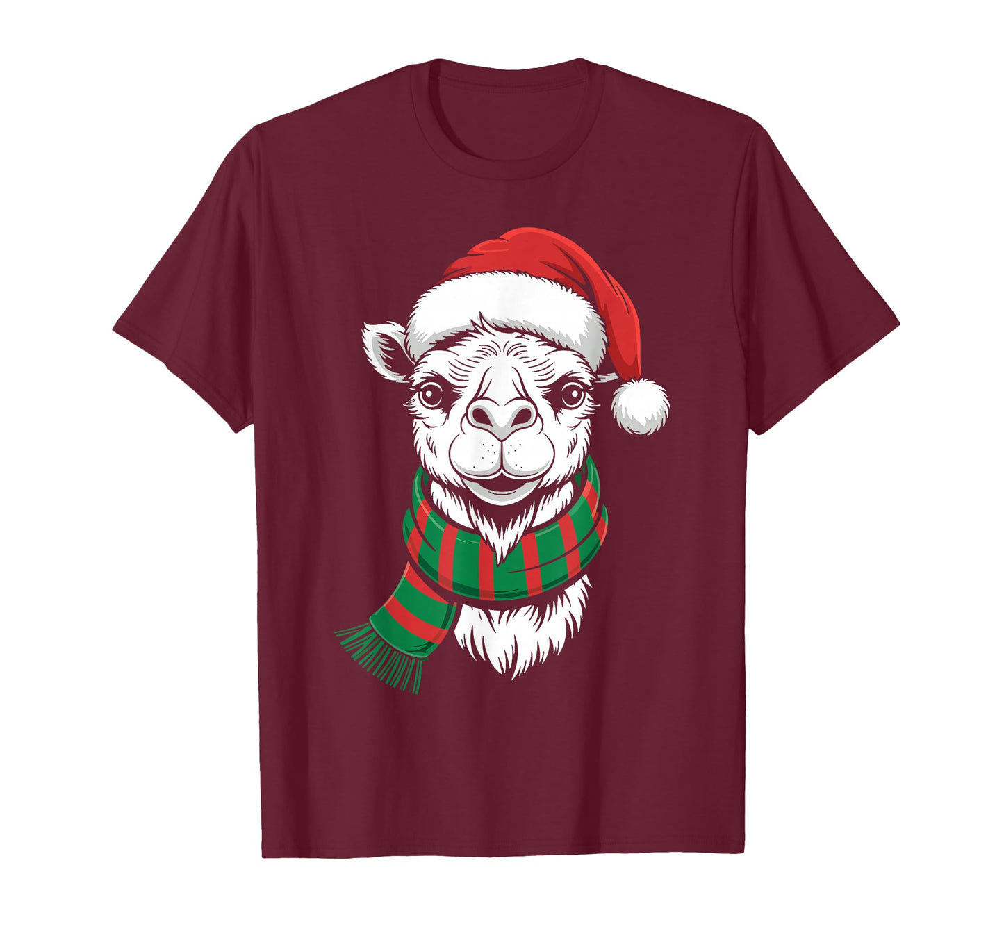 Camel Xmas Santa Hat Scarf Christmas Costume T-Shirt