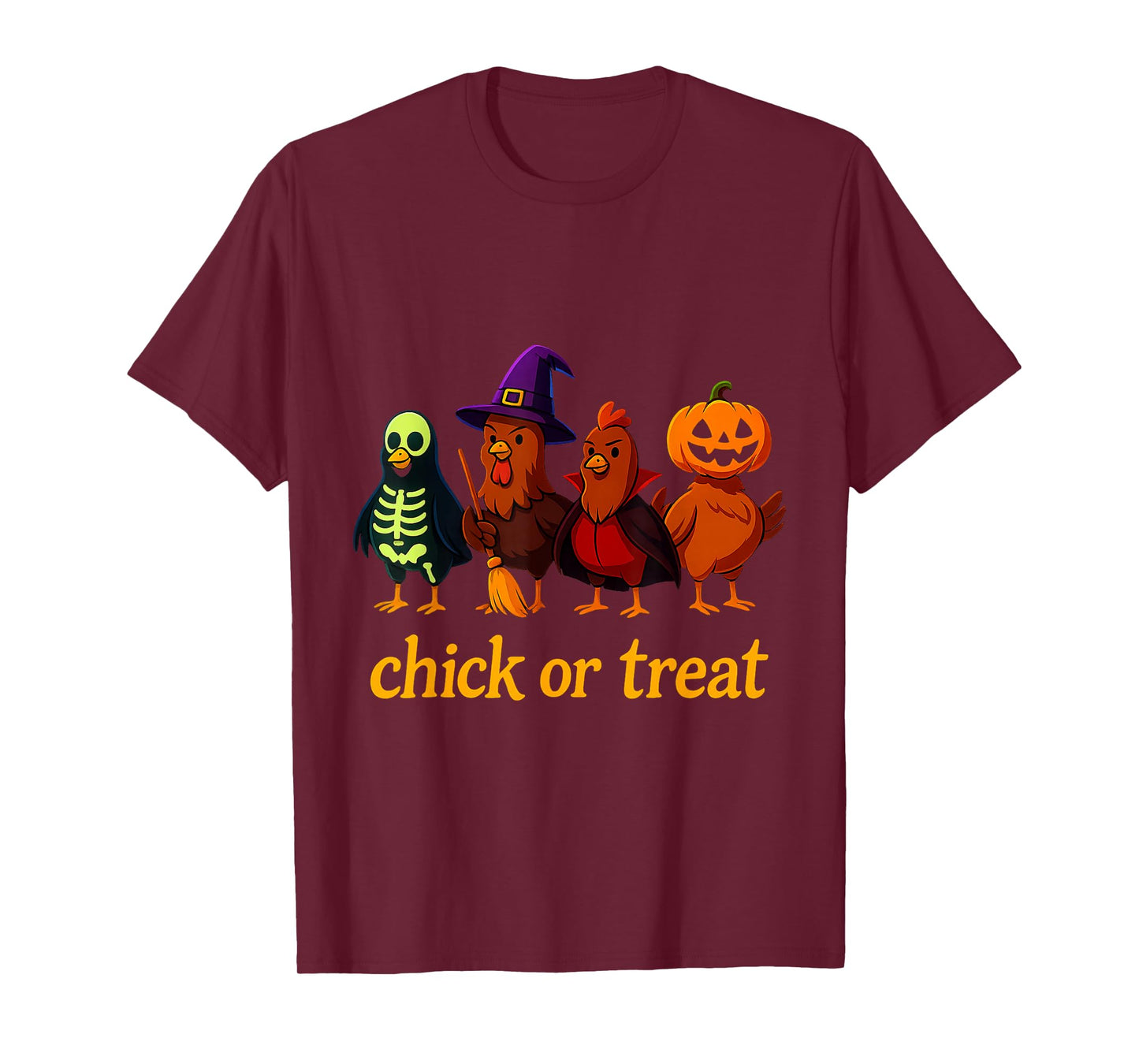 Chick Or Treat Halloween Witch Spooky Chicken T-Shirt