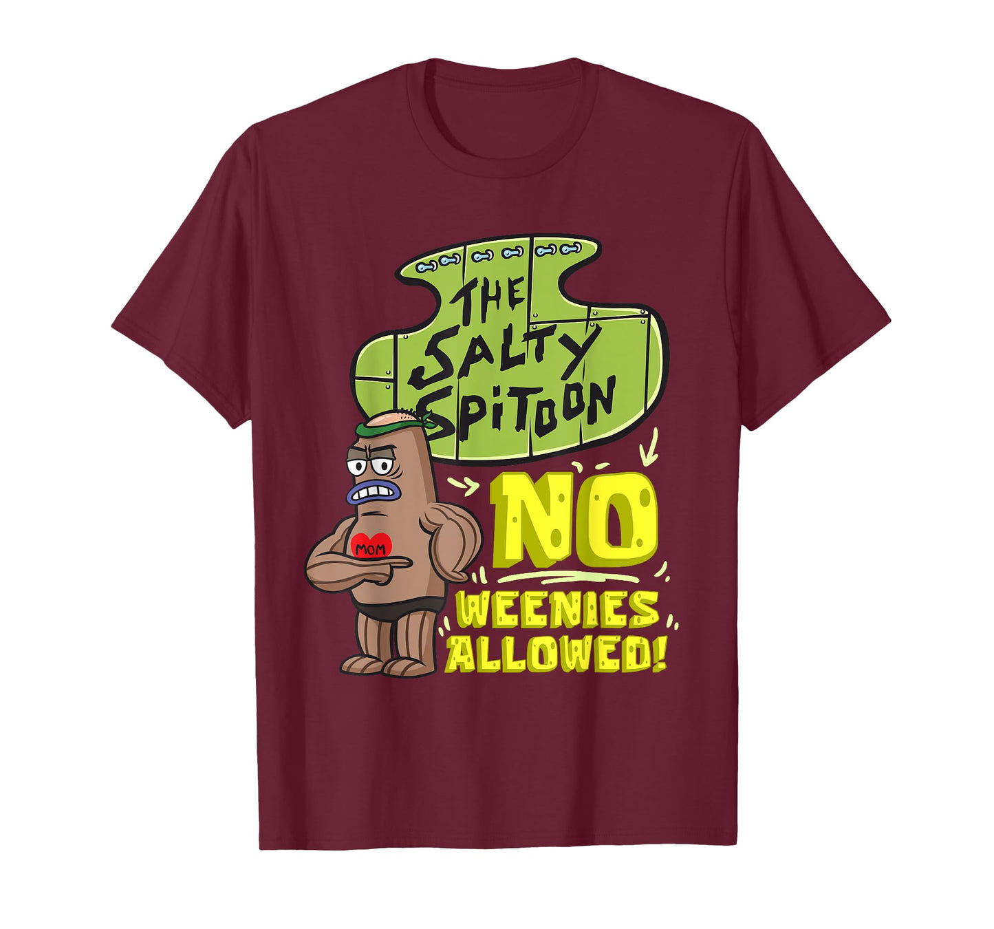 Mademark x SpongeBob SquarePants - Salty Spitoon No Weenies Allowed SpongeBob Gym Bodybuilder T-Shirt