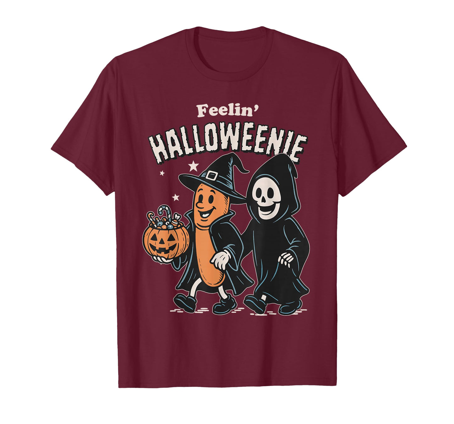 Feelin' Halloweenie Sausage in Witch Halloween Spooky Season T-Shirt