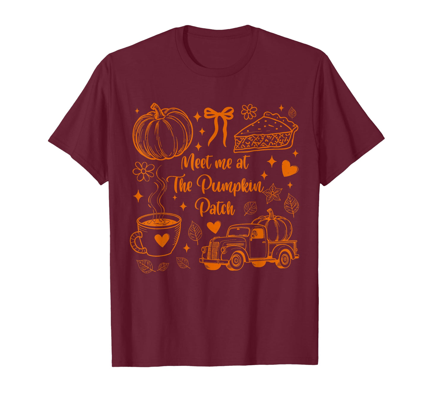 Meet Me at The Pumpkin-Patch Coquette Bow Halloween Fall T-Shirt