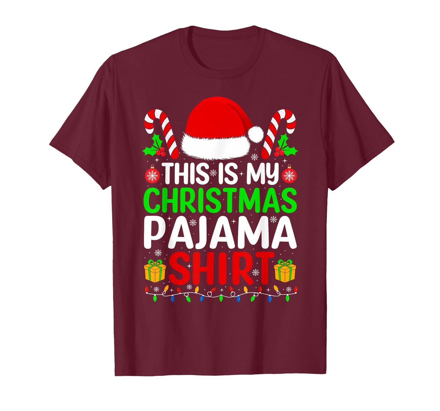 This is My Christmas Pajama Shirt Matching Family Xmas Santa T-Shirt