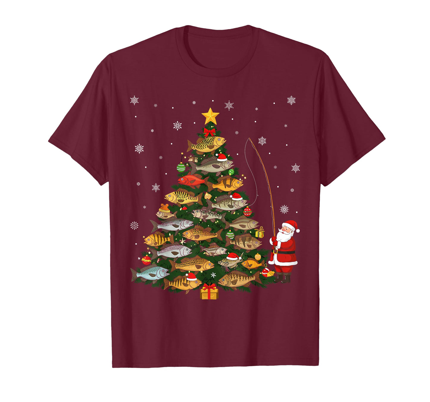 Christmas Bass Fishing Humor Fisherman Gifts for Fish Lovers T-Shirt