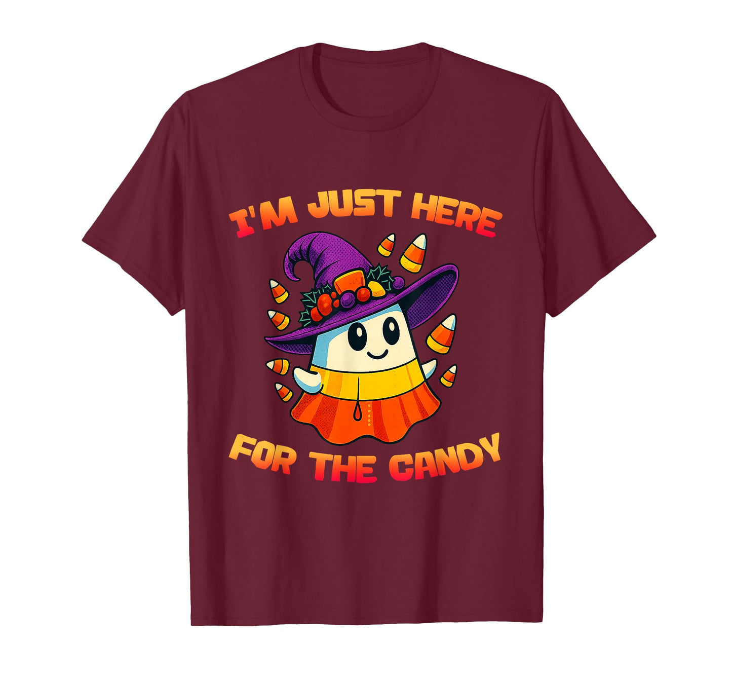 I’m Just Here for The Candy Funny Halloween Candy Corn Witch T-Shirt