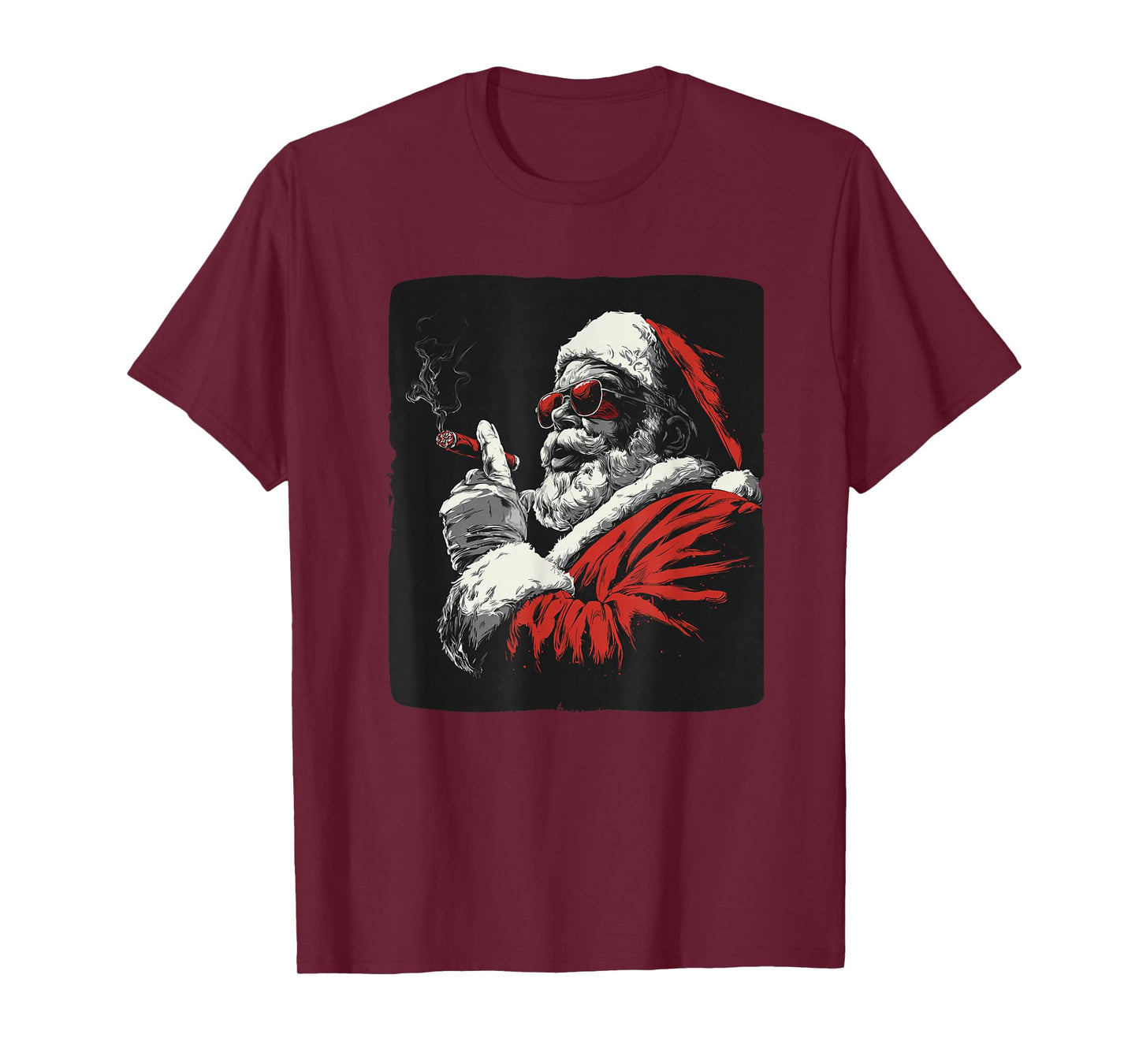 Cool Looking Santa with Cigar and Sunglasses for Smoker T-Shirt