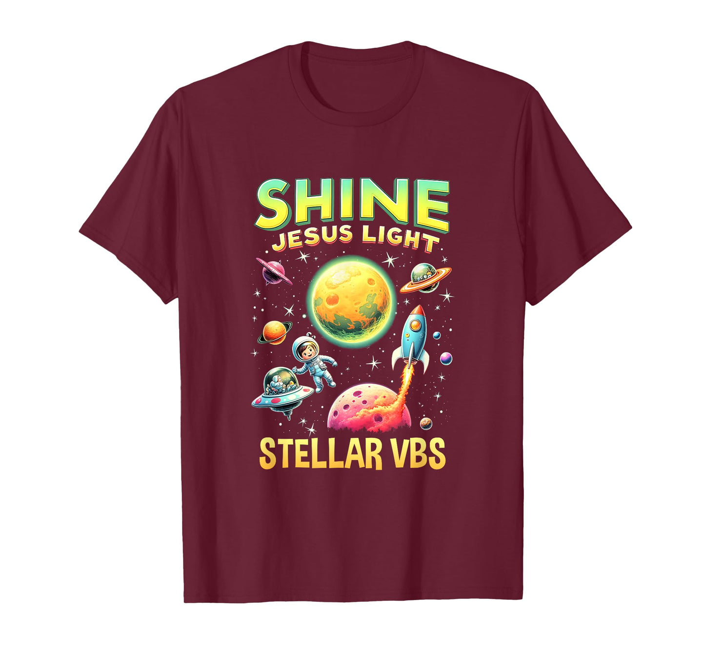 Stellar Space School Camp Christian VBS 2025 Vacation T-Shirt