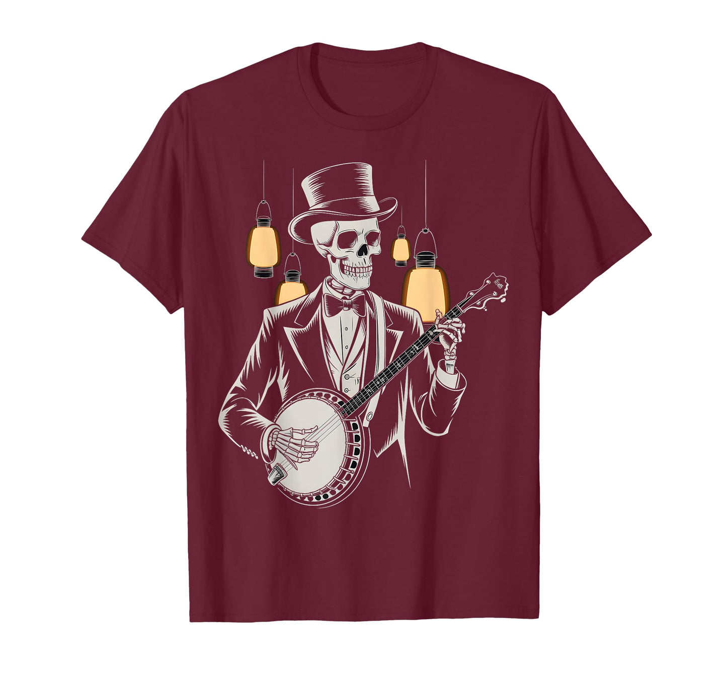 Skeleton Banjo Player Vintage T-Shirt