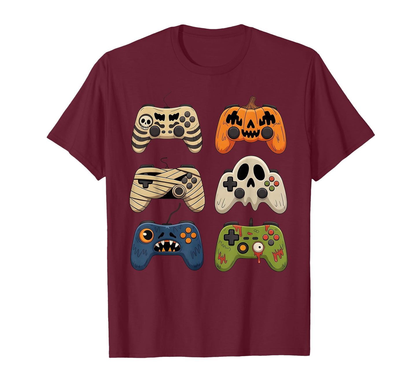 Halloween Skeleton Zombie Gaming Controllers Mummy Gifts Kid T-Shirt