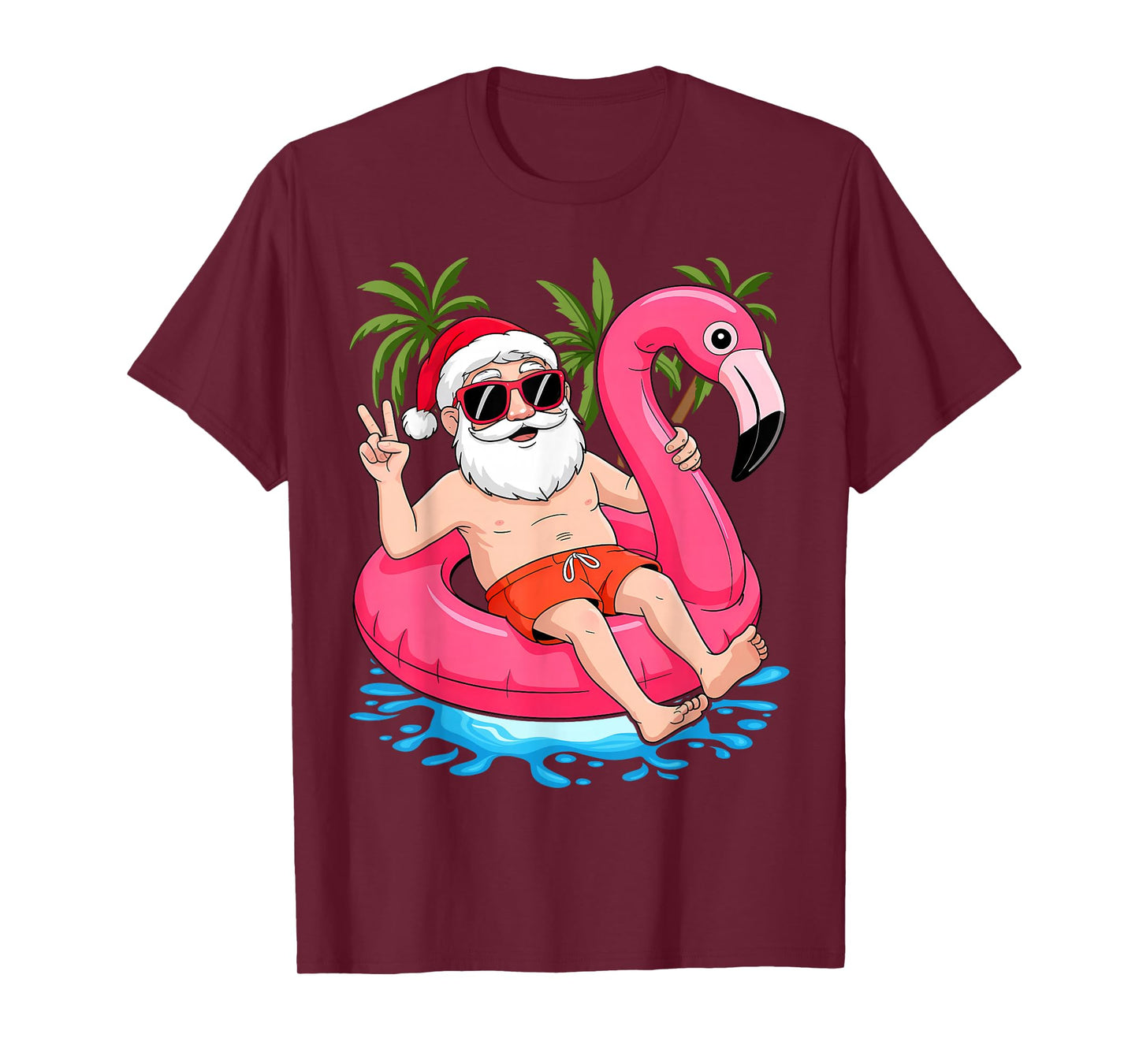 Christmas in July Santa Flamingo Summer Xmas Boys Kids T-Shirt