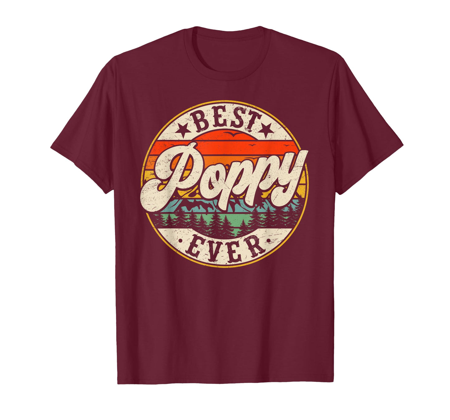 Vintage Best Poppy Ever Father's Day Grandpa Men T-Shirt