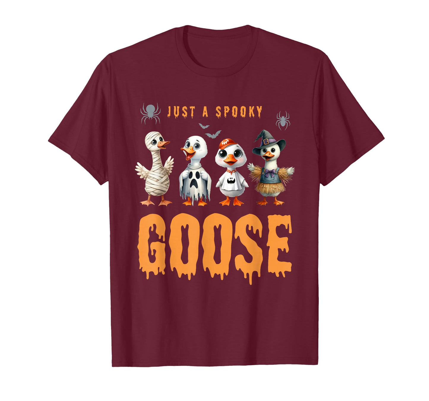 Just A Spooky Goose Funny Halloween Animals Trick Or Treat T-Shirt