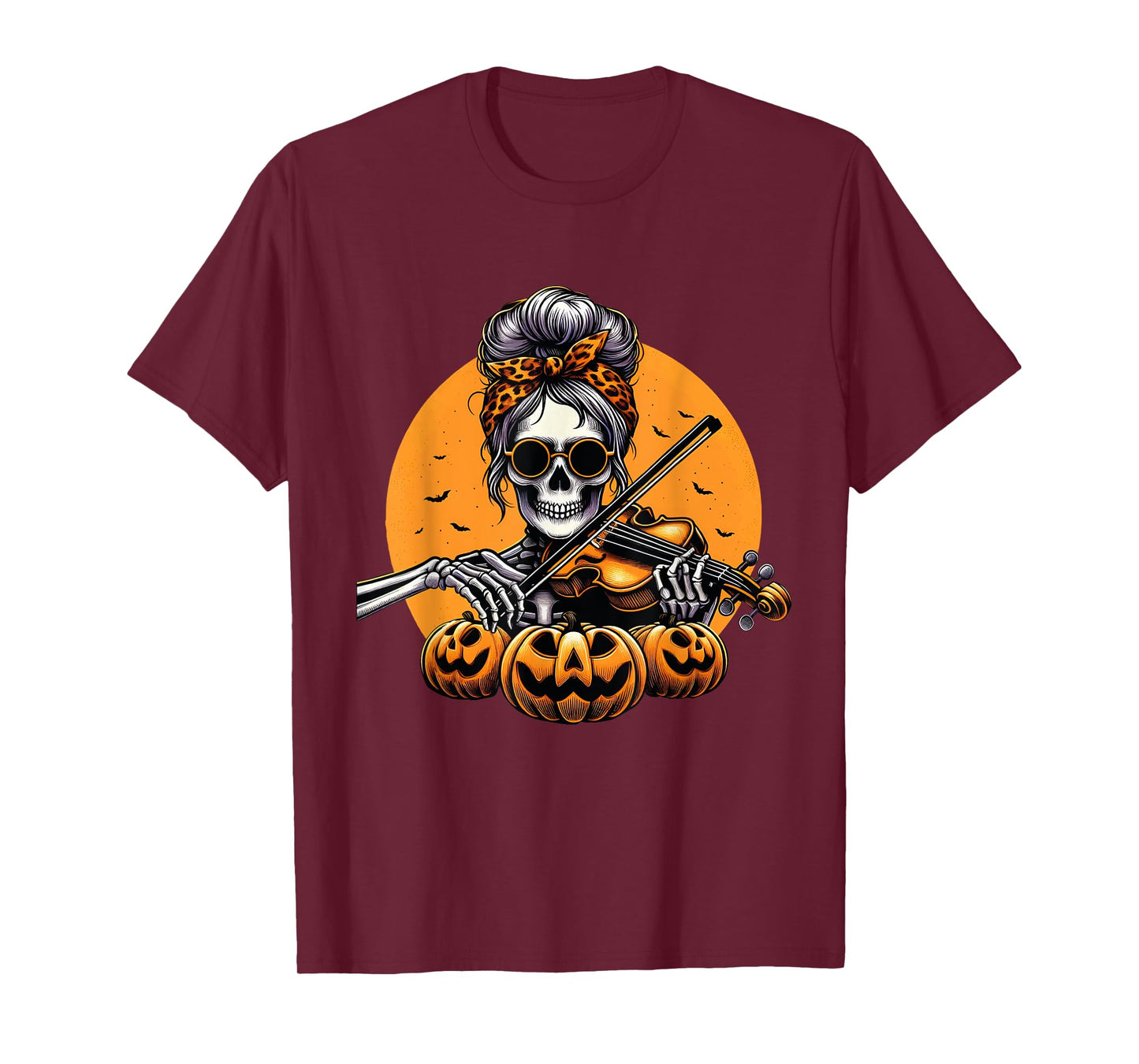Skeleton Violin Player Halloween Costume Violinist Musician T-Shirt