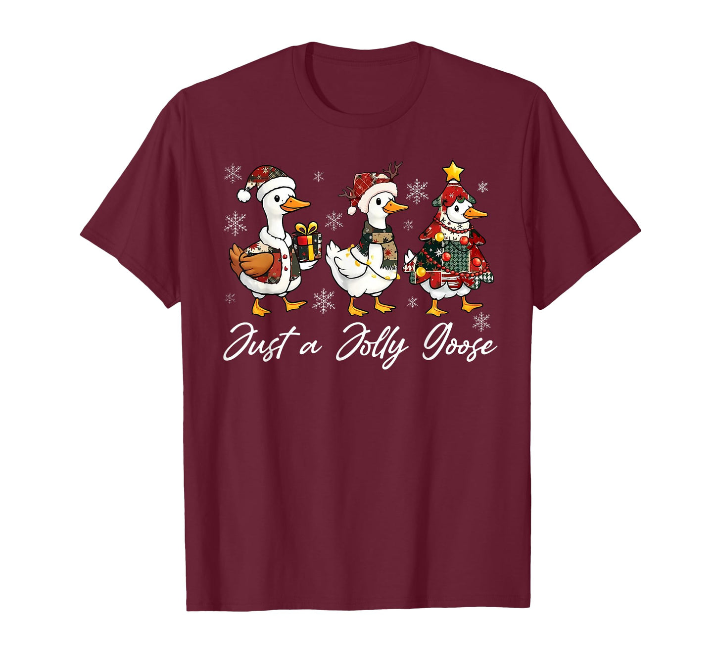 Just a Jolly Goose Christmas Santa Reindeer Xmas Holiday T-Shirt
