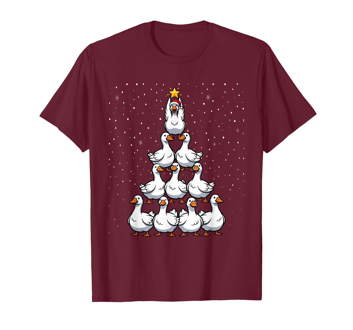 Funny Goose Christmas Tree Farm Animal T-Shirt