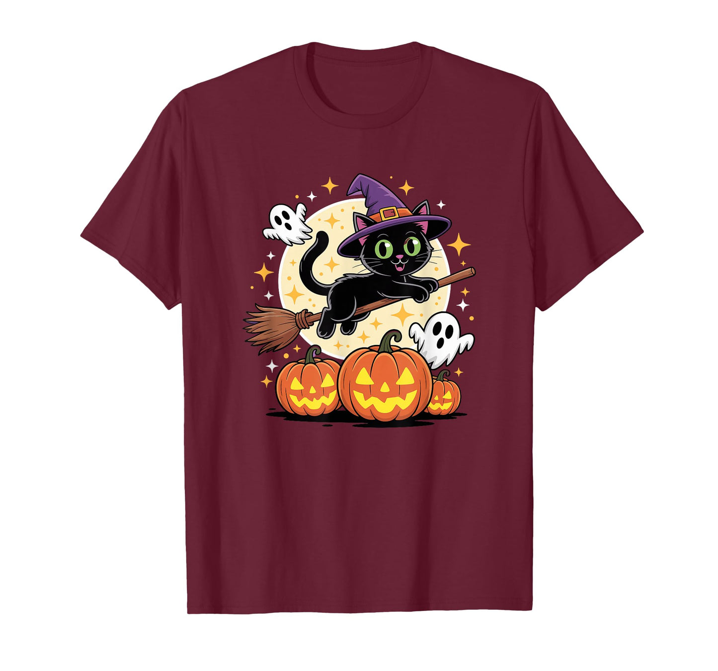 Halloween Witch Bombay Cat Broom T-Shirt