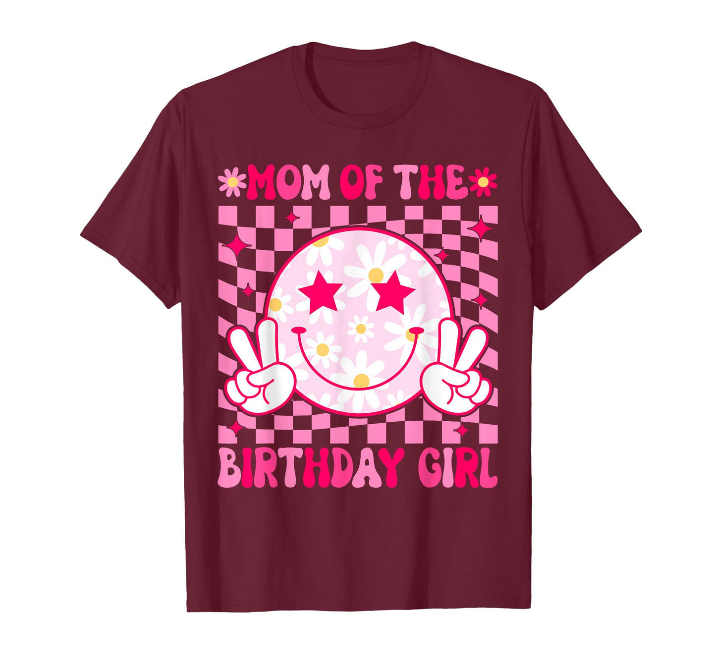 Mom of The Birthday Girl Groovy Birthday Teens Girls Preppy T-Shirt