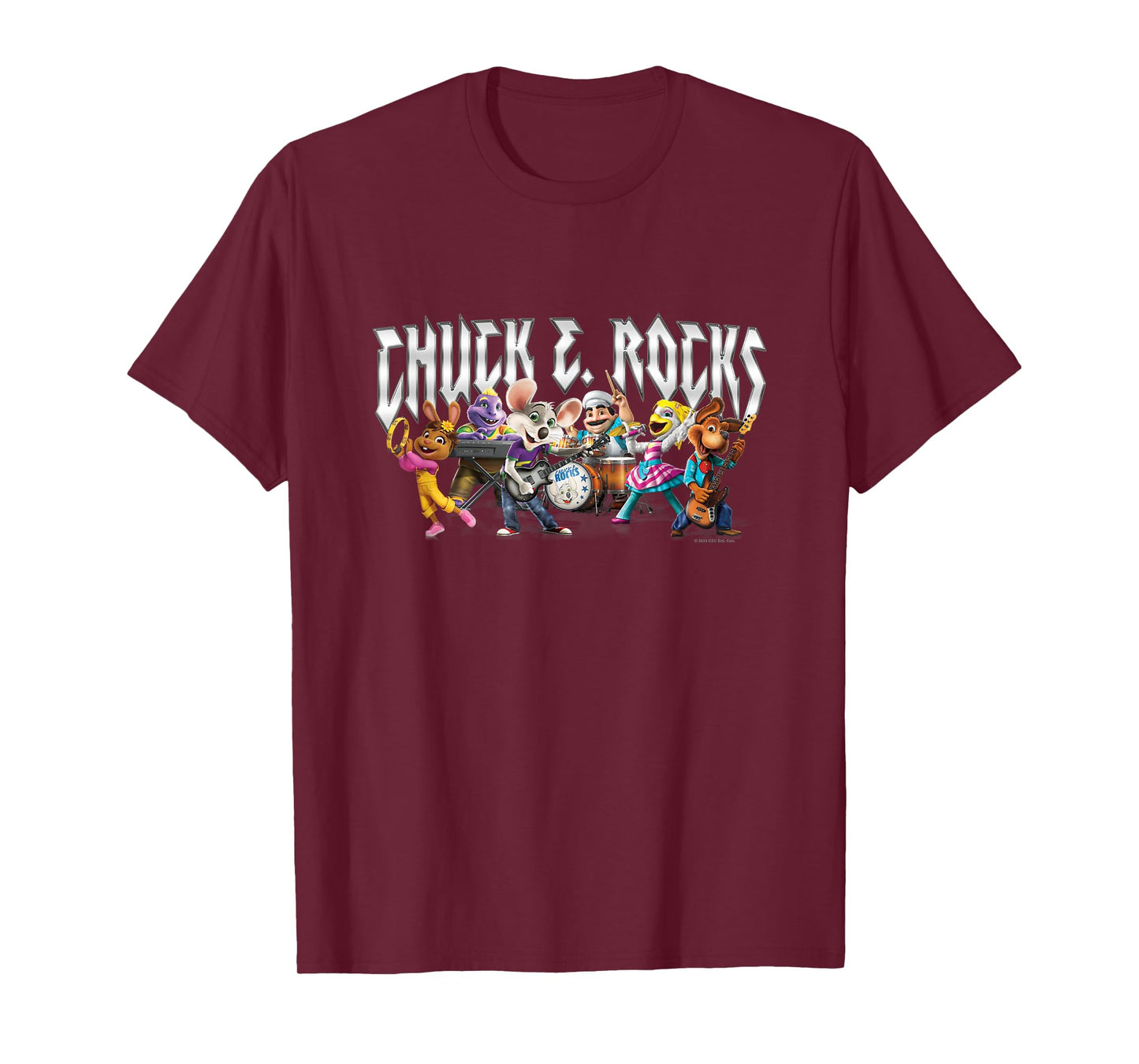 Chuck E. Cheese Chuck E. Rock Band Group Shot Chest Logo T-Shirt