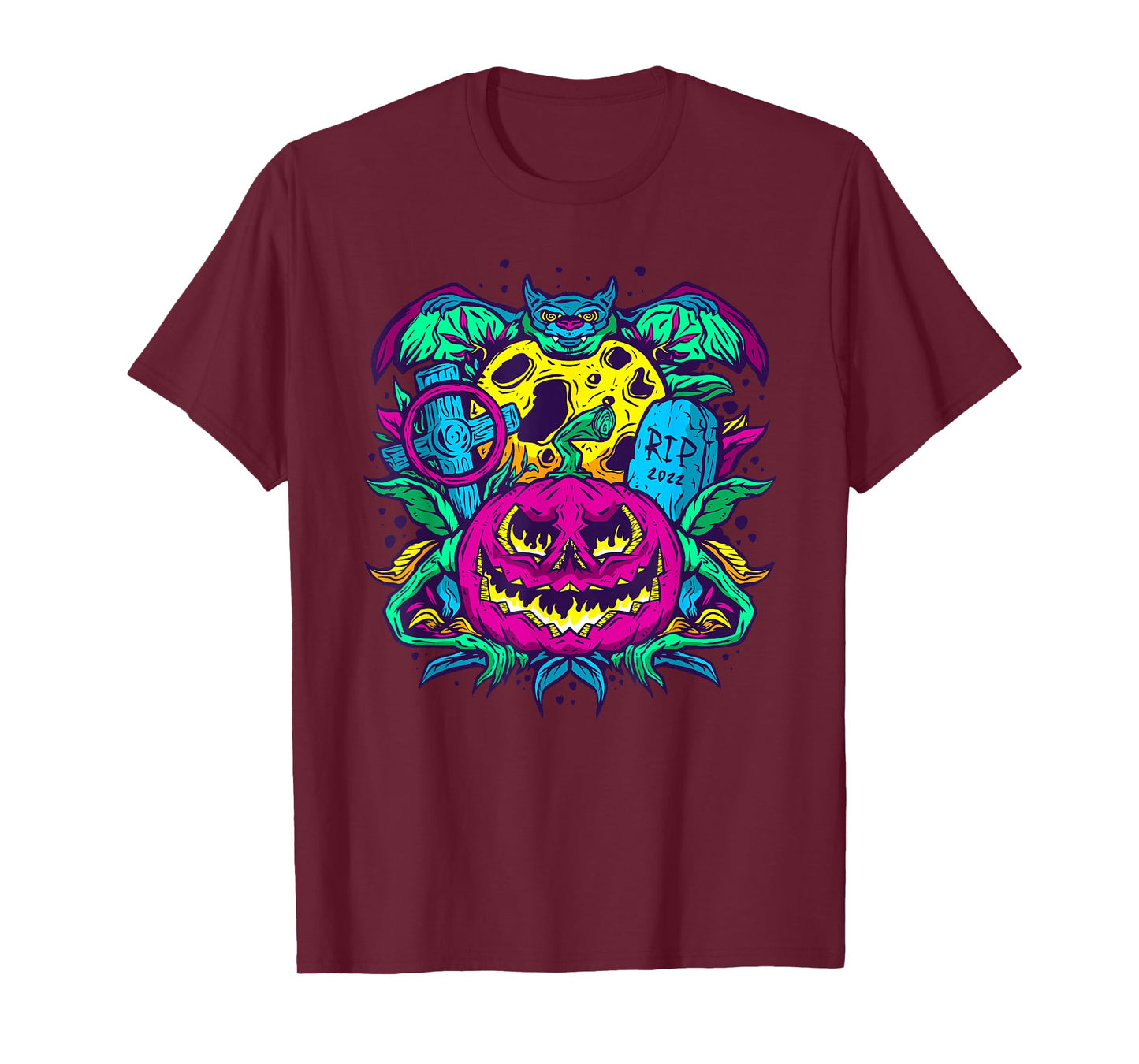 Colorful Jack O Lantern Halloween Pumpkin Trick Or Treat T-Shirt