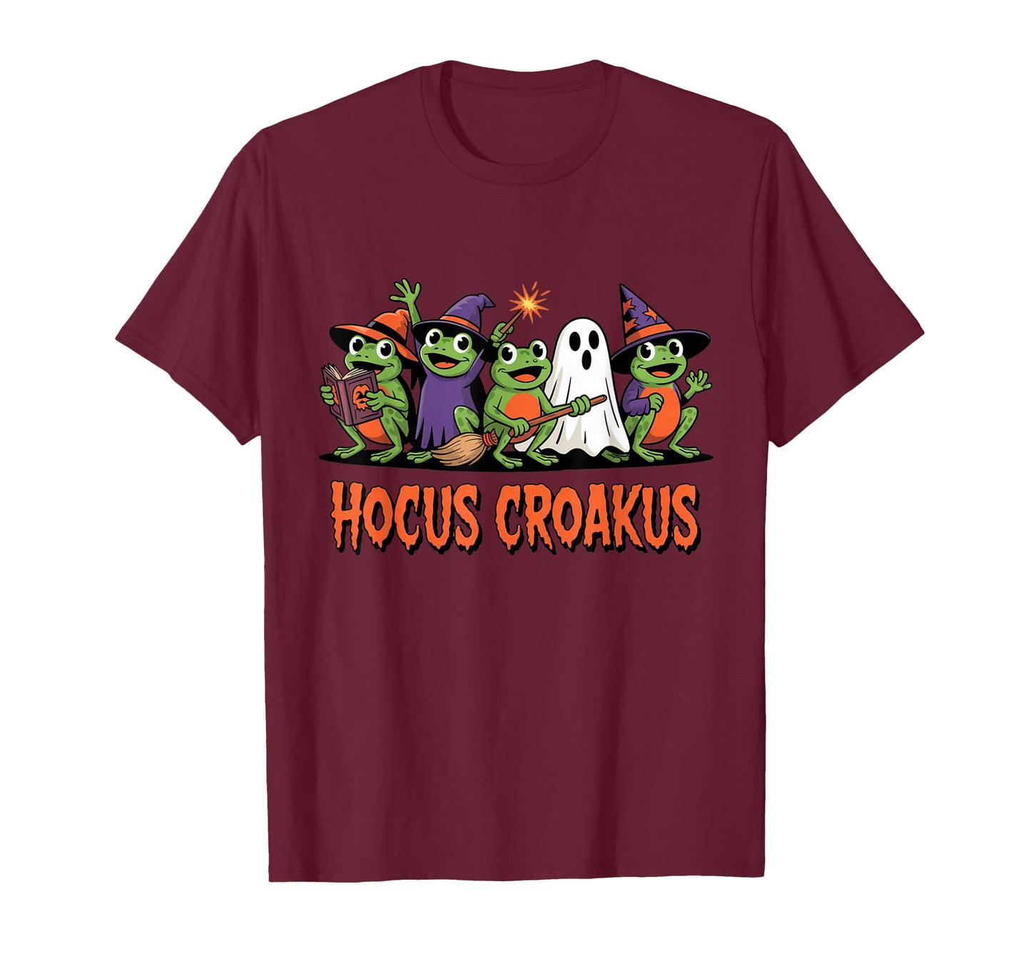 Hocus Croakus Frog Halloween Magic Spell Funny Witch Spooky T-Shirt