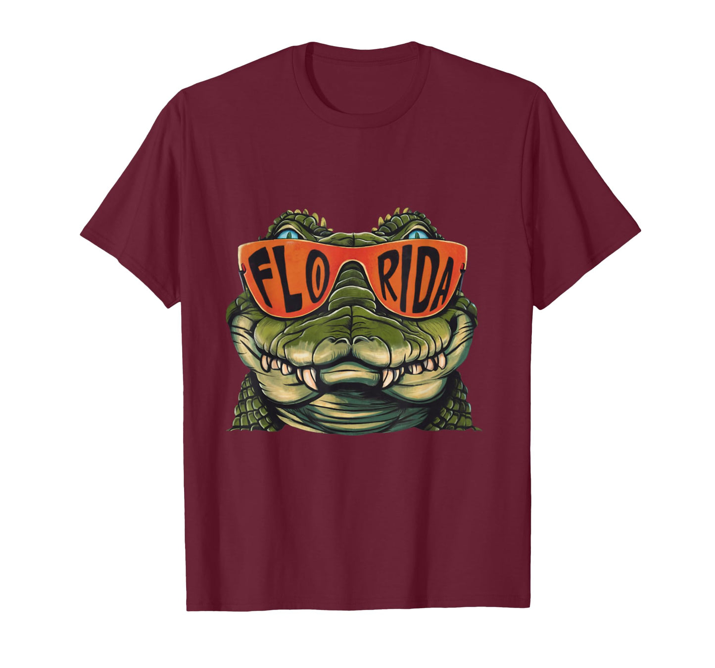 Florida Alligator Wearing Retro Style Sunglasses Animal Art T-Shirt
