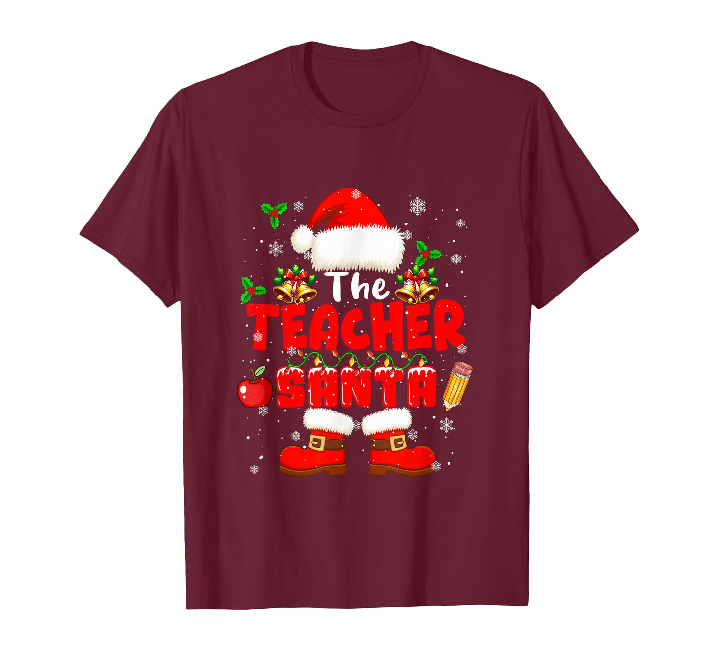 The Teacher Santa Christmas Colorful Costume Job Team T-Shirt