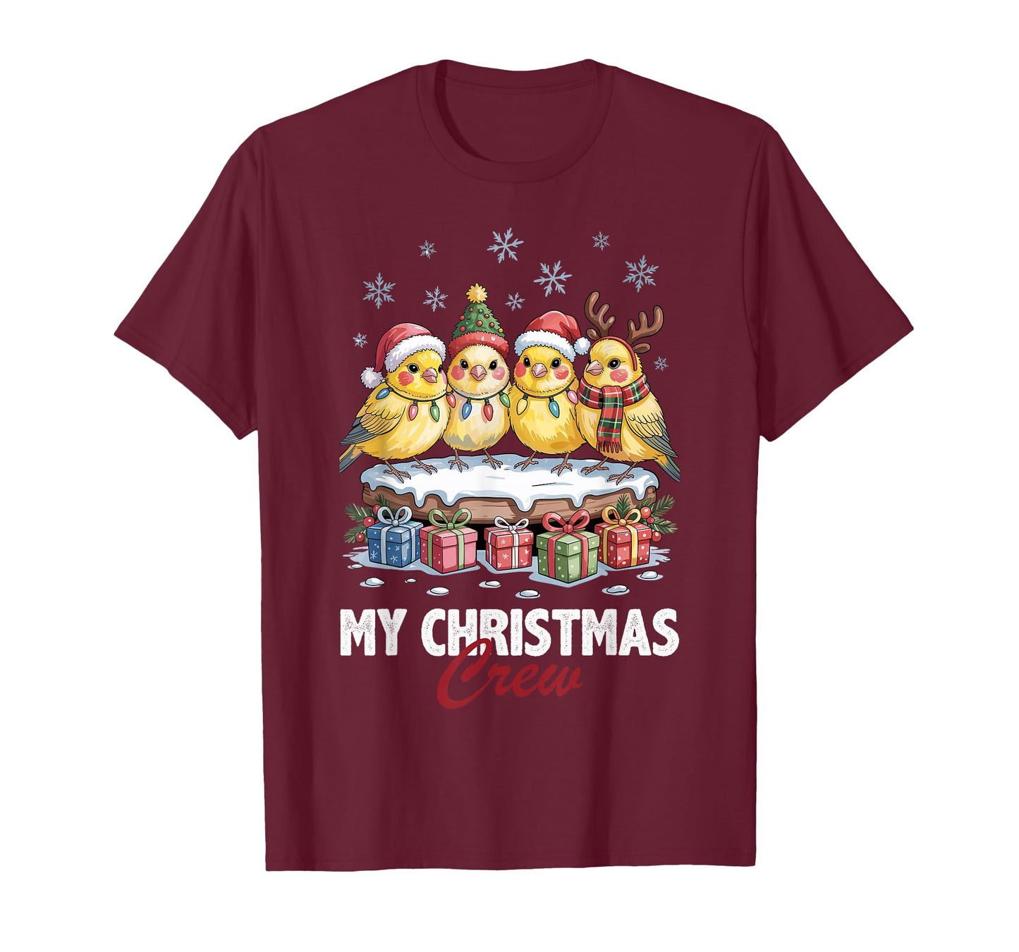 Canary Christmas Crew Cute Bird Lovers Funny Holiday Pajama T-Shirt