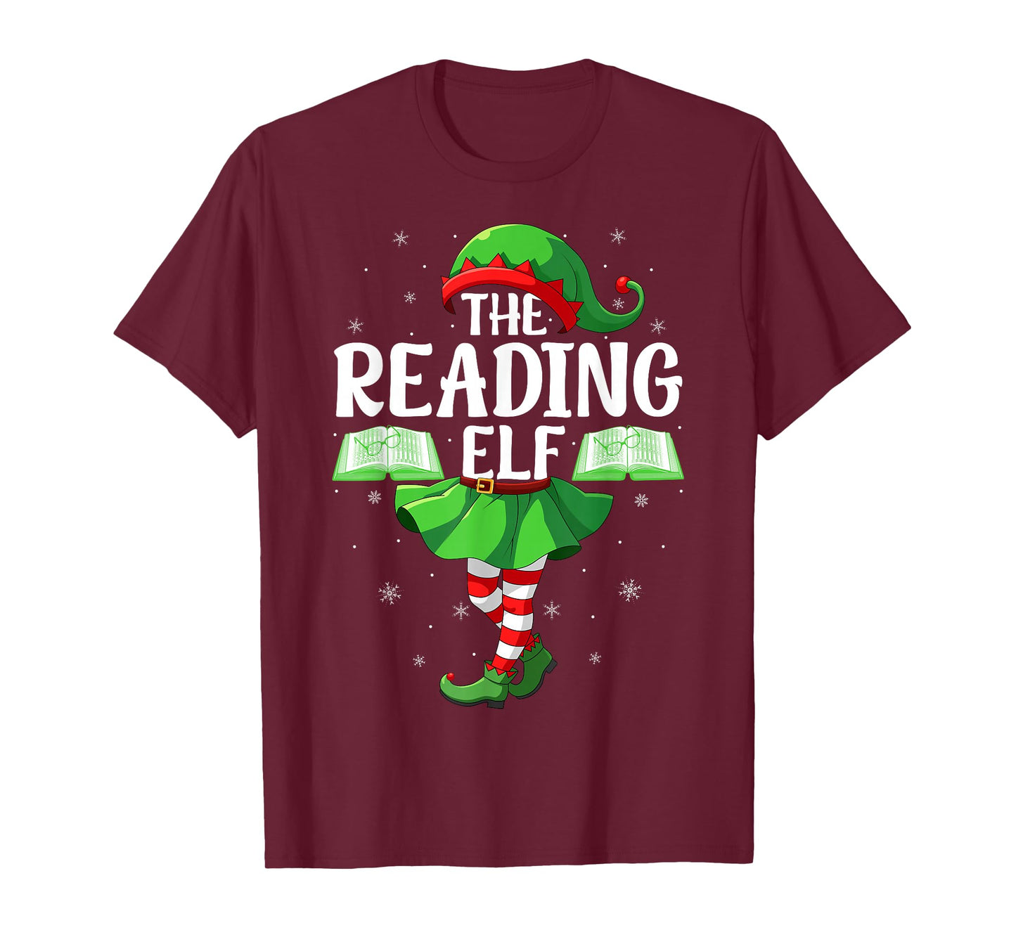 Reading Elf Christmas Family Women Girls Elf Squad Xmas T-Shirt