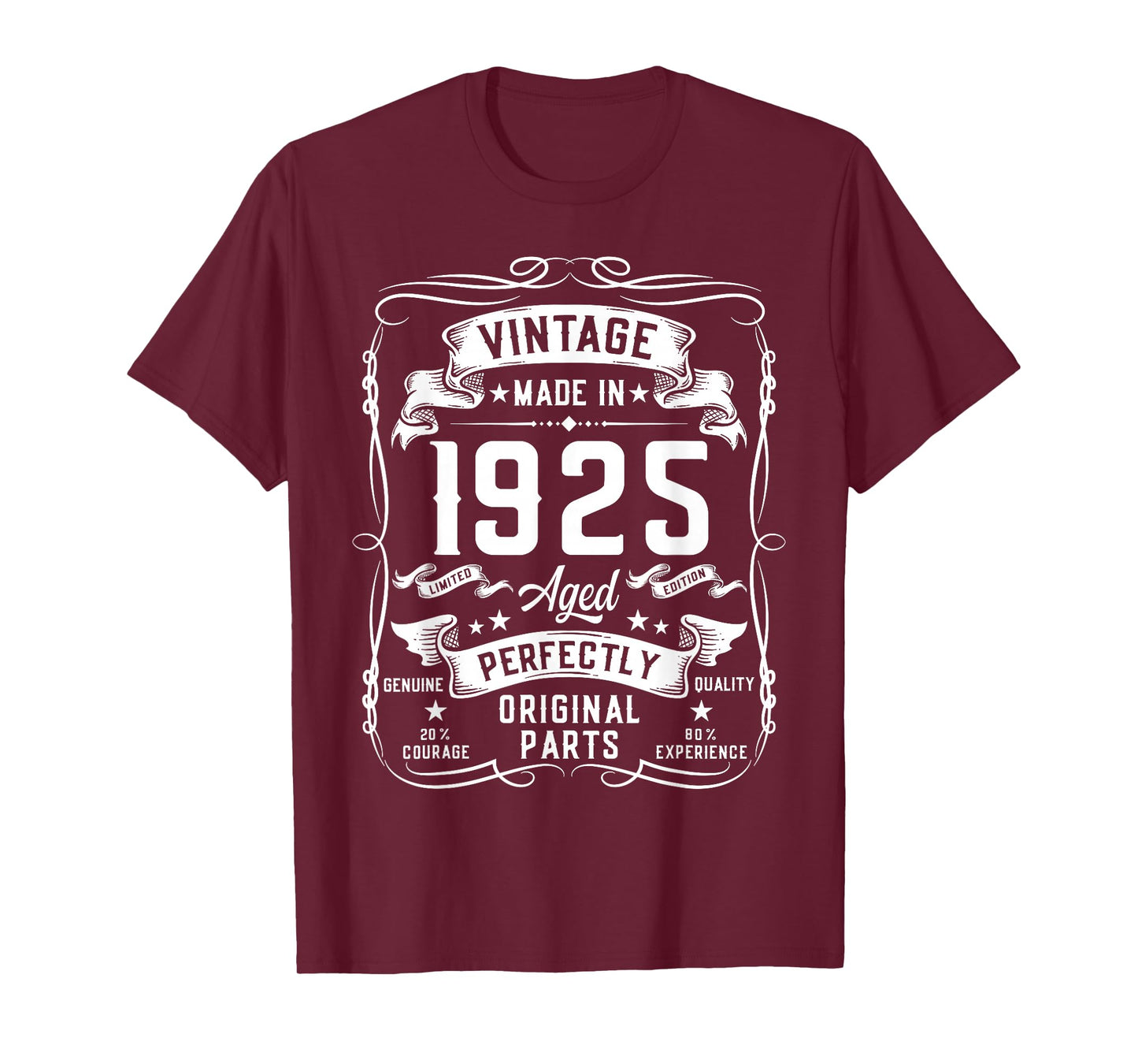 Vintage 1925 100yr 100th Birthday Gifts for Men 100 Year Old T-Shirt