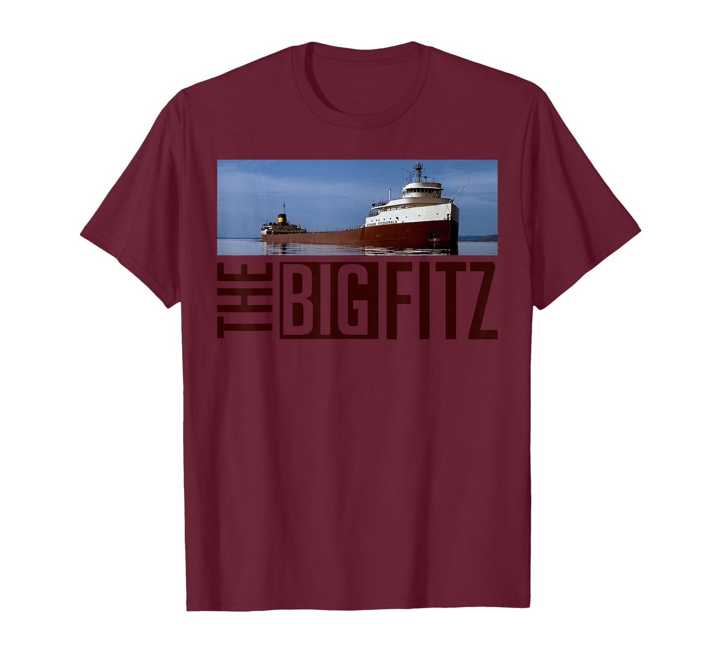 Great-Lakes Maritime Edmund Fitzgerald Co. Edmund Fitzgerald T-Shirt, Unisex-Adults, Blue, Small, Short Sleeve, T-Shirt