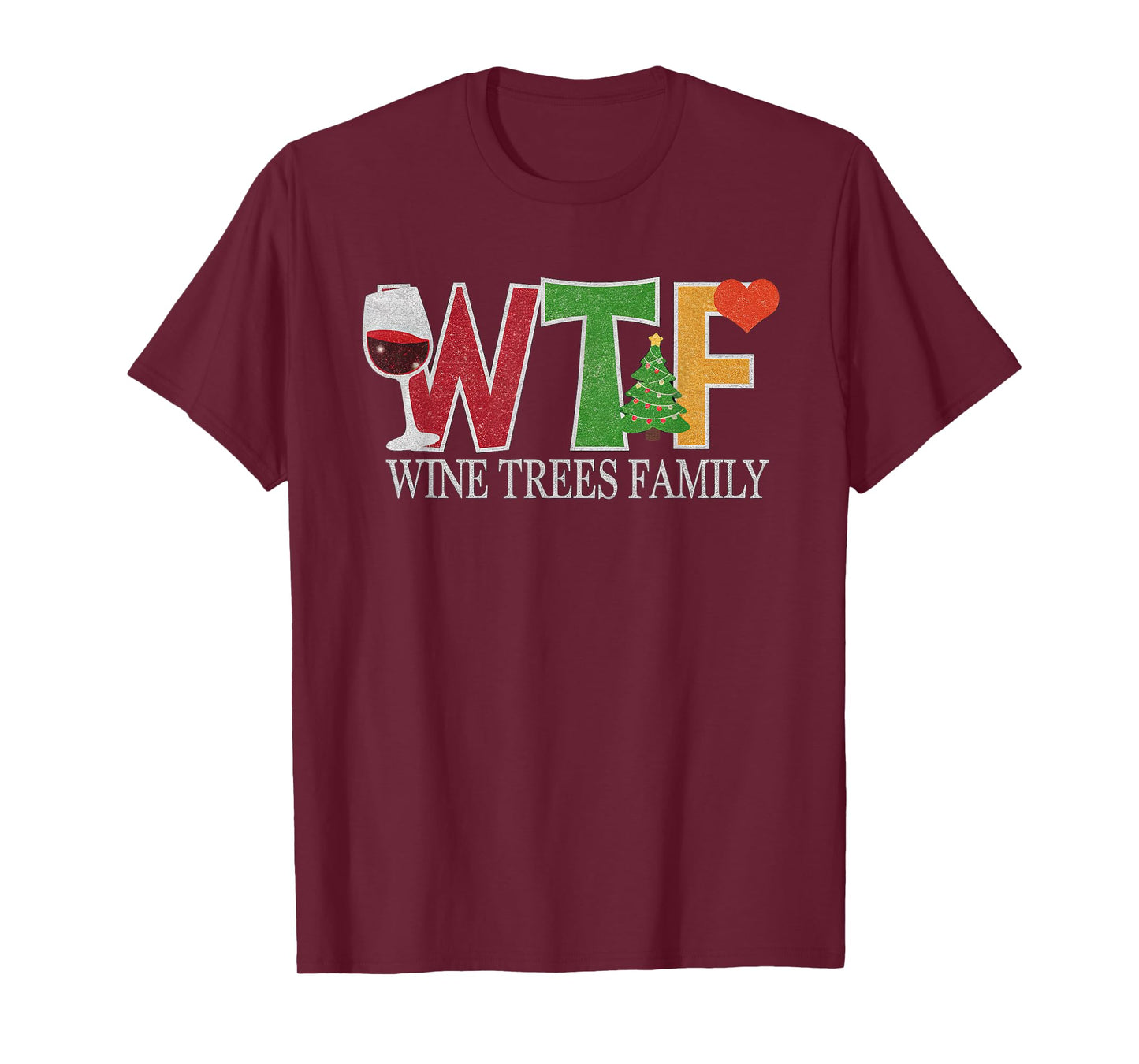 Christmas WTF Wine Trees Family Santa Christmastree T-Shirt