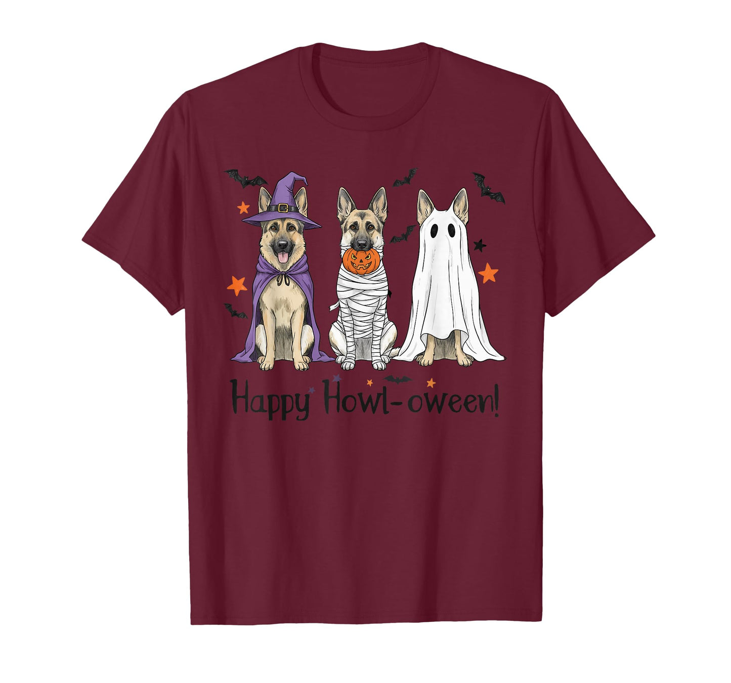 German Shepherd Halloween Witch Mummy Ghost Dog Lover T-Shirt