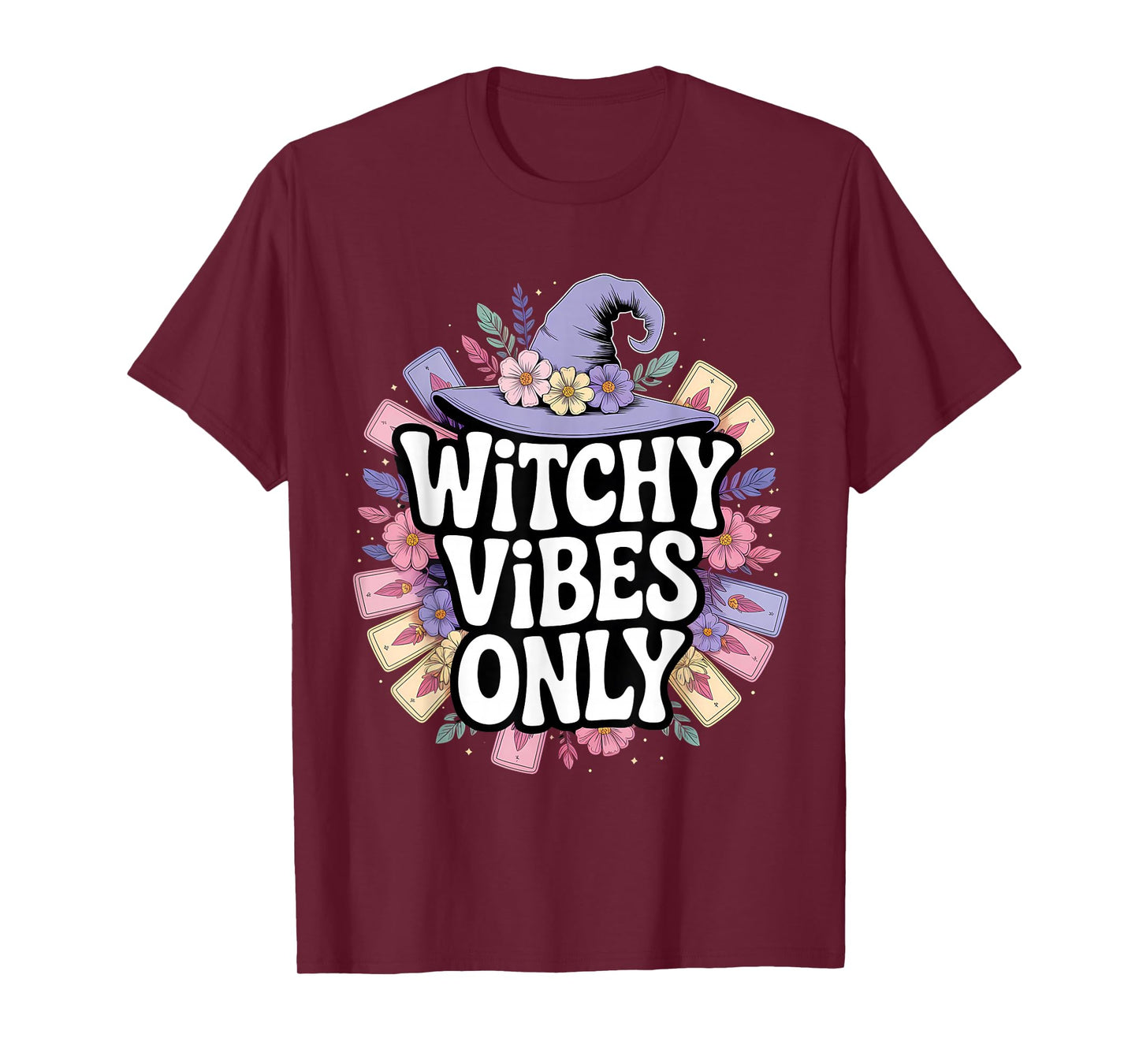 Witchy Vibes Only Floral Tarot T-Shirt