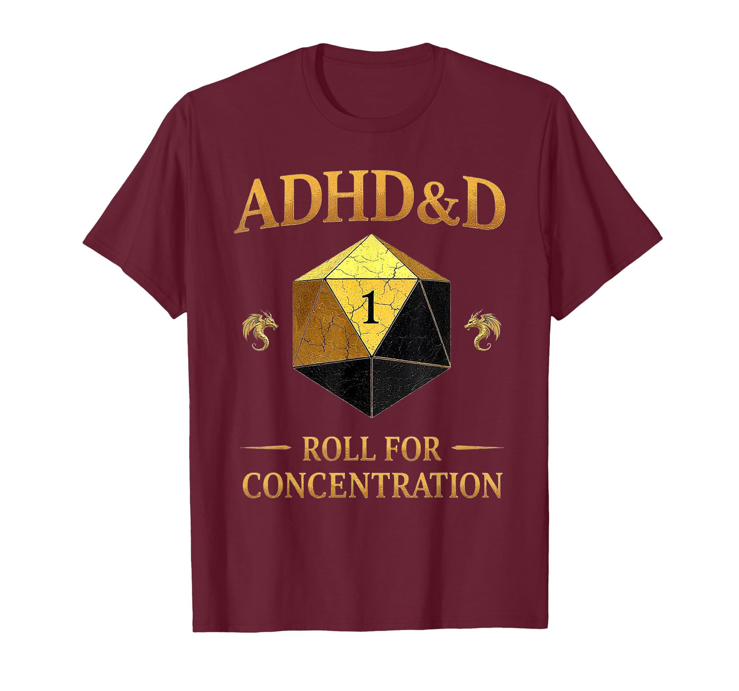 Vintage ADHD&D Roll For Concentration T-Shirt