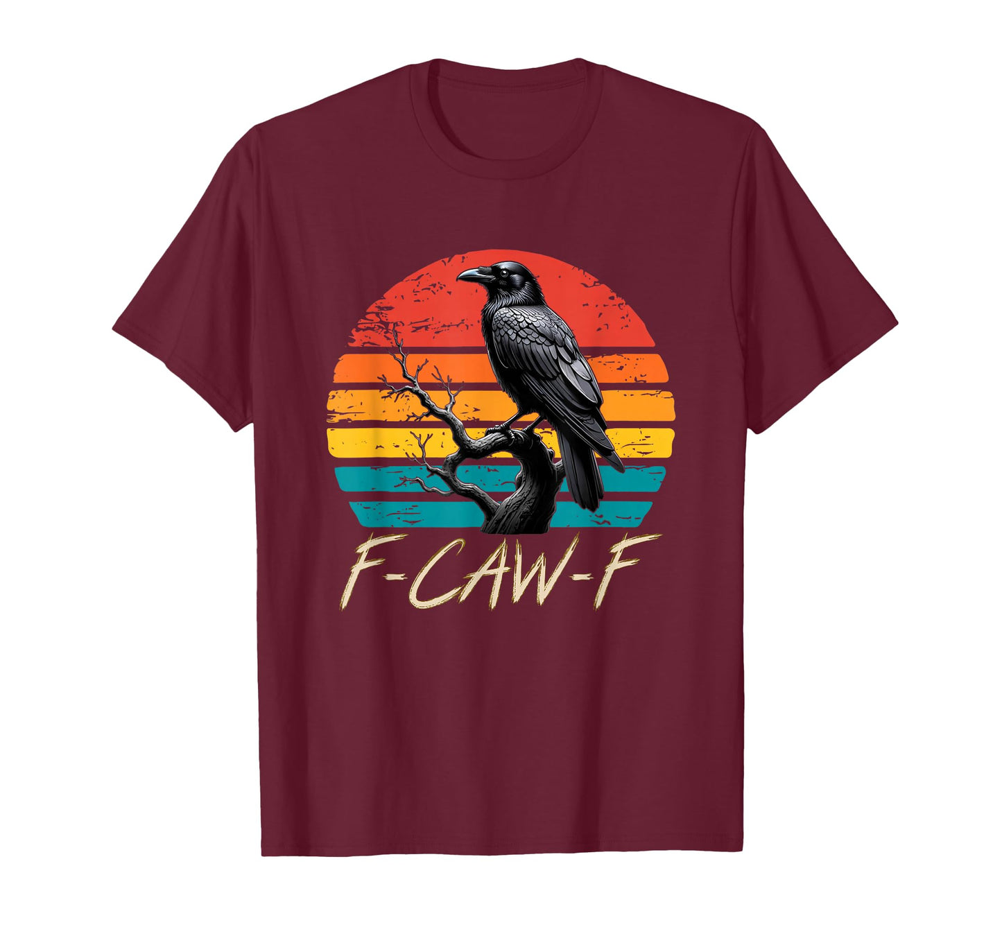 Vintage Retro Halloween F Caw F F-Caw-F Crow Graphic Men T-Shirt