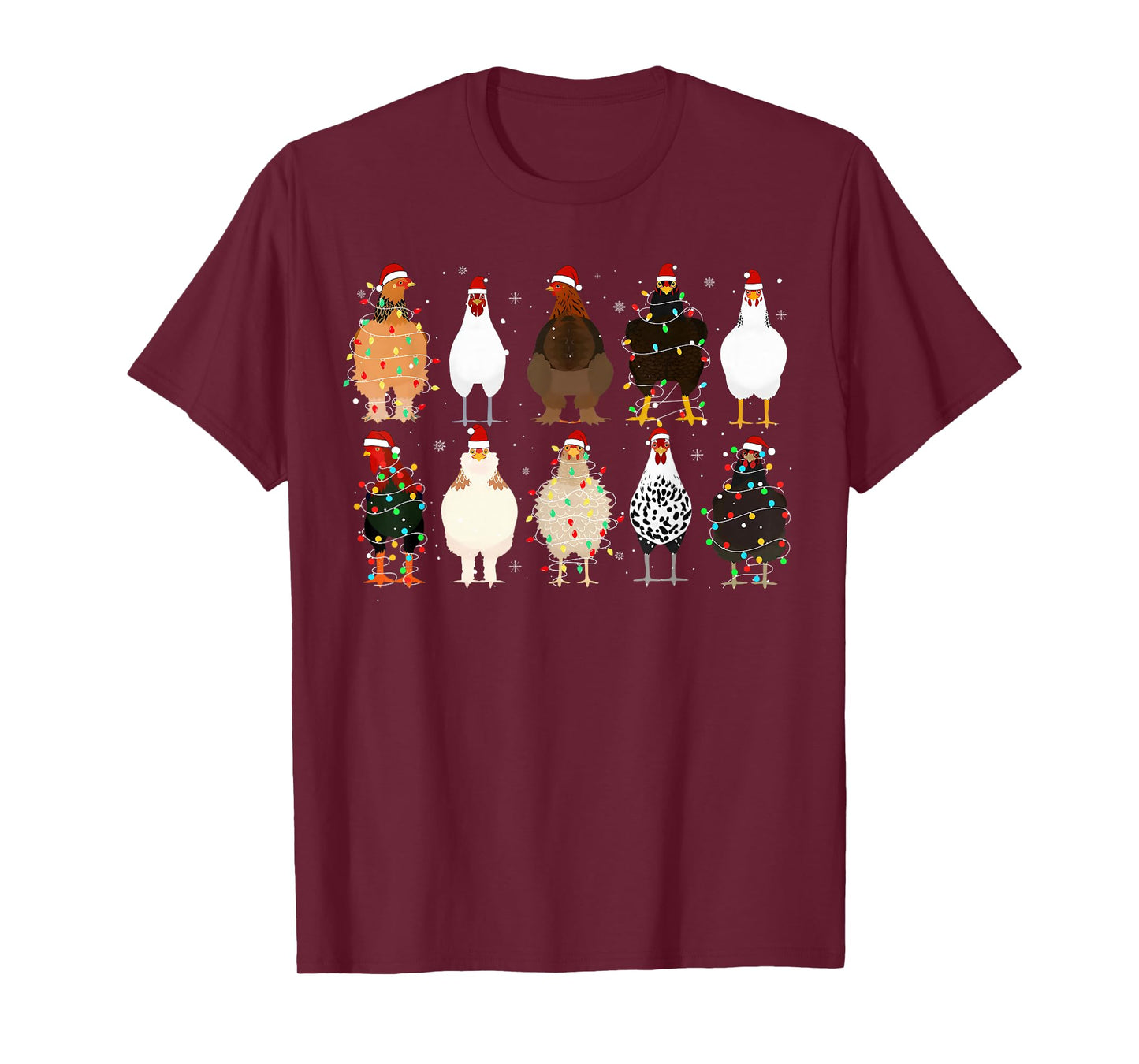Chickens Xmas Lights Pajamas Holiday Merry Christmas Family T-Shirt