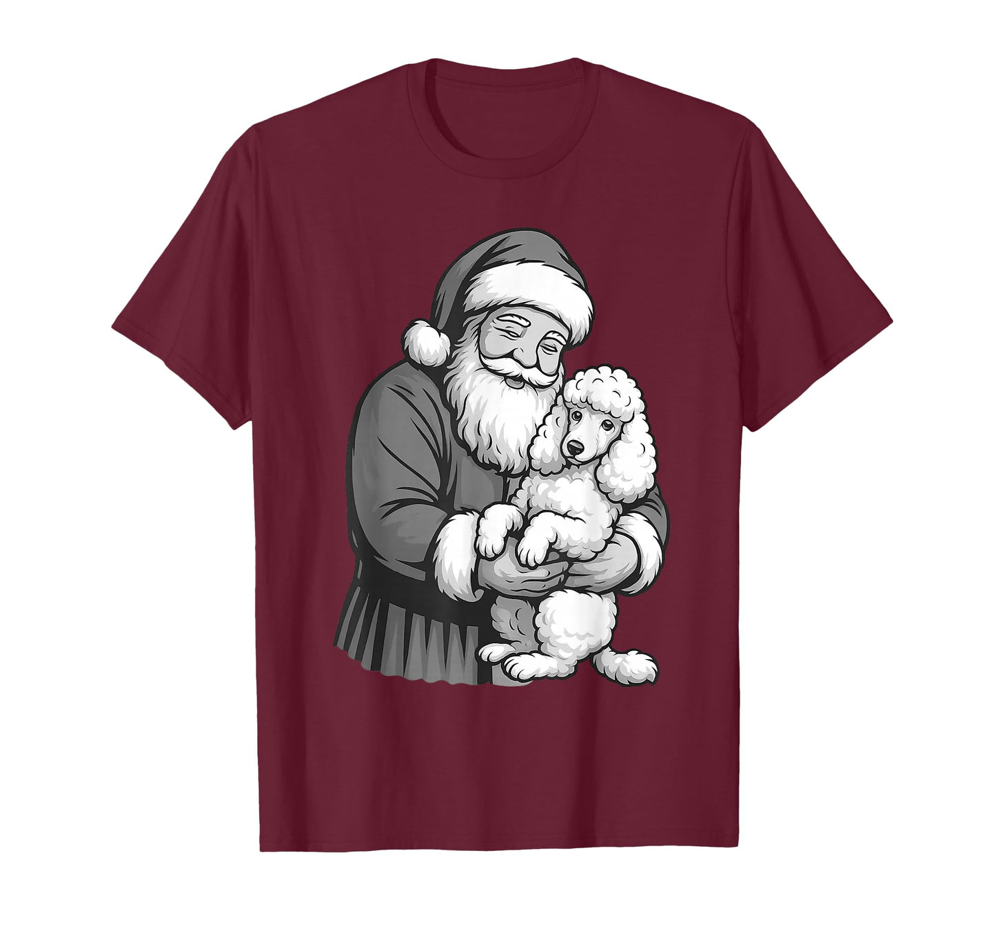 Poodle Santa Claus Christmas Dog Lover T-Shirt