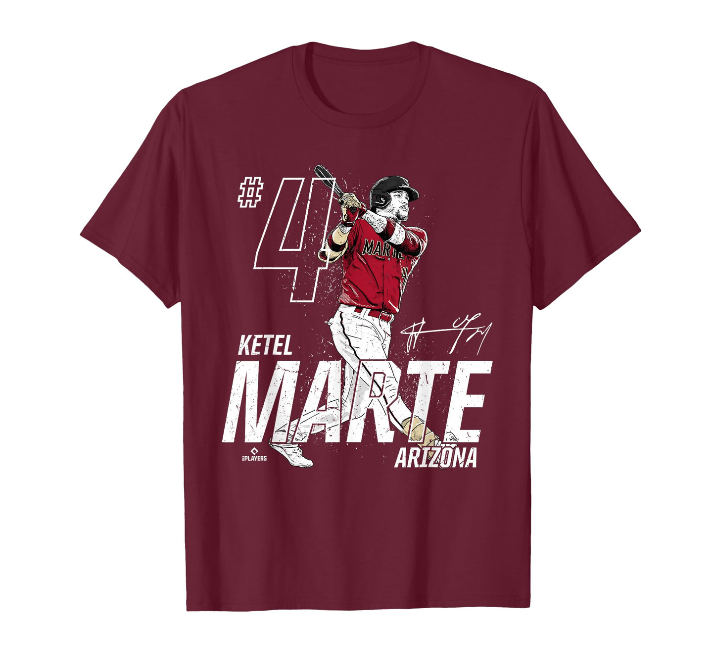 Dynamic Pose Ketel Marte Arizona Baseball MLBPA T-Shirt