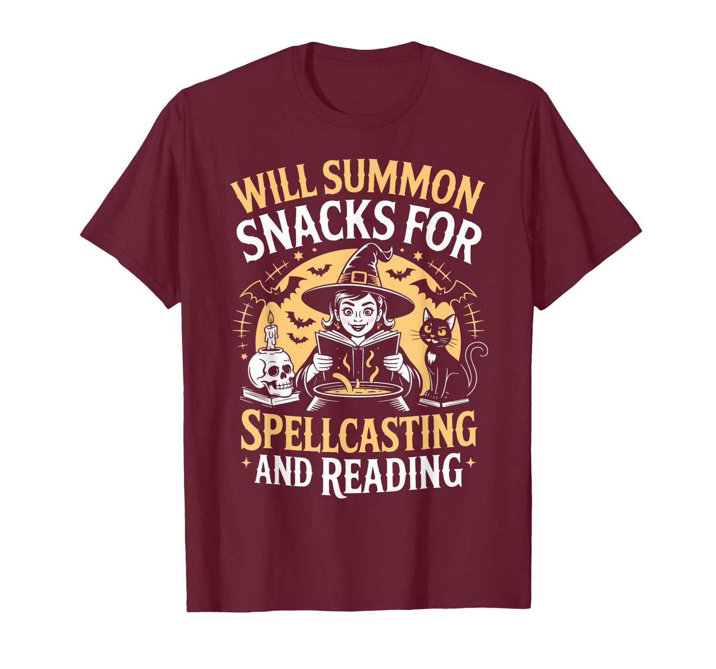 Will Summon Snacks Witch Witches Bookish Book Reader Reading T-Shirt