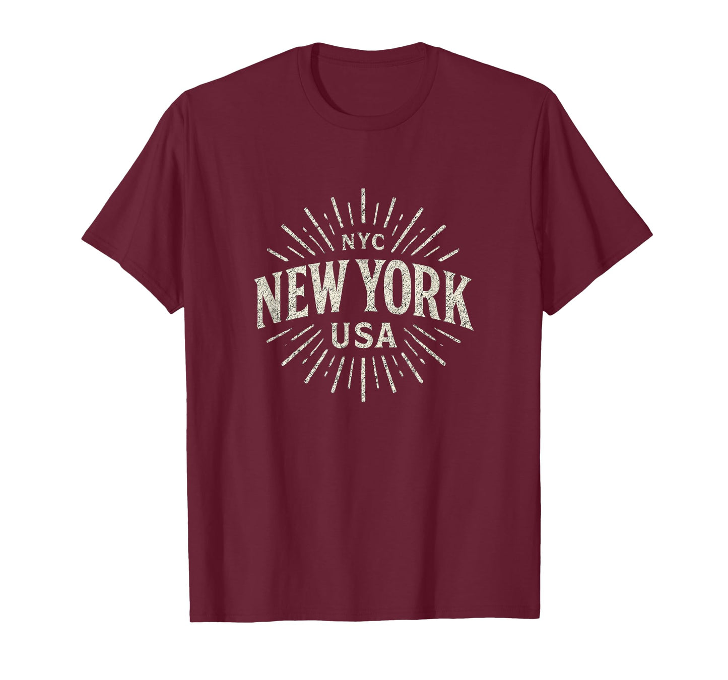 New York NYC USA Vintage Sunburst Distressed Retro Graphic T-Shirt