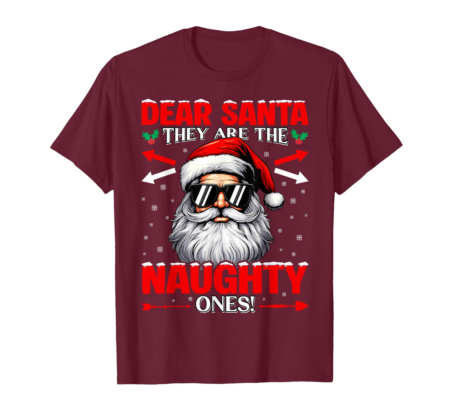 Dear Santa They are The Naughty One Christmas Xmas Men Boy T-Shirt