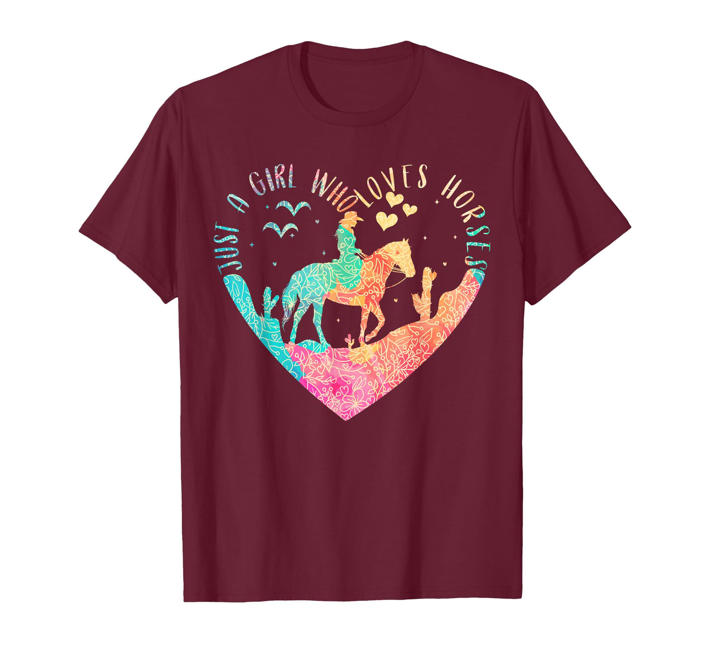 Just A Girl Who Loves Horses, Girls Horse Horseback Riding T-Shirt
