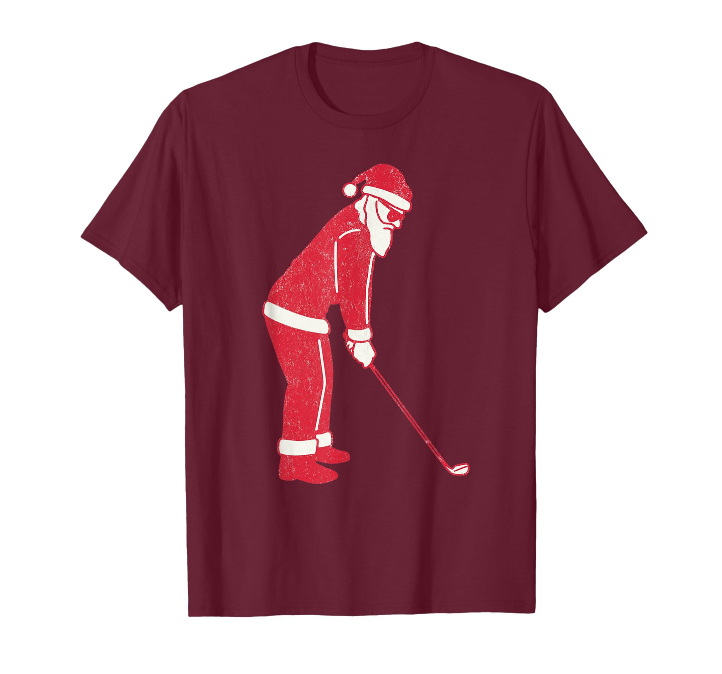 Santa Playing Golf Christmas Vintage Funny Xmas T-Shirt