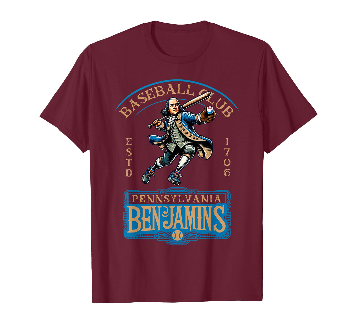 Pennslyvania Benjamins Retro Minor League Baseball Team T-Shirt