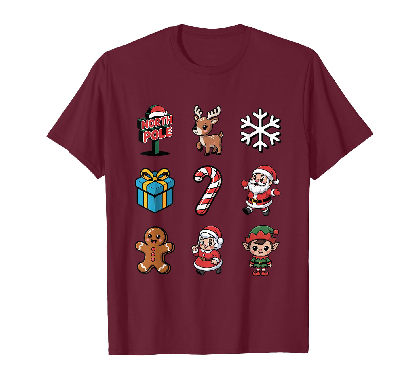 Adorable Santa Elf Reindeer Gingerbread Xmas T-Shirt