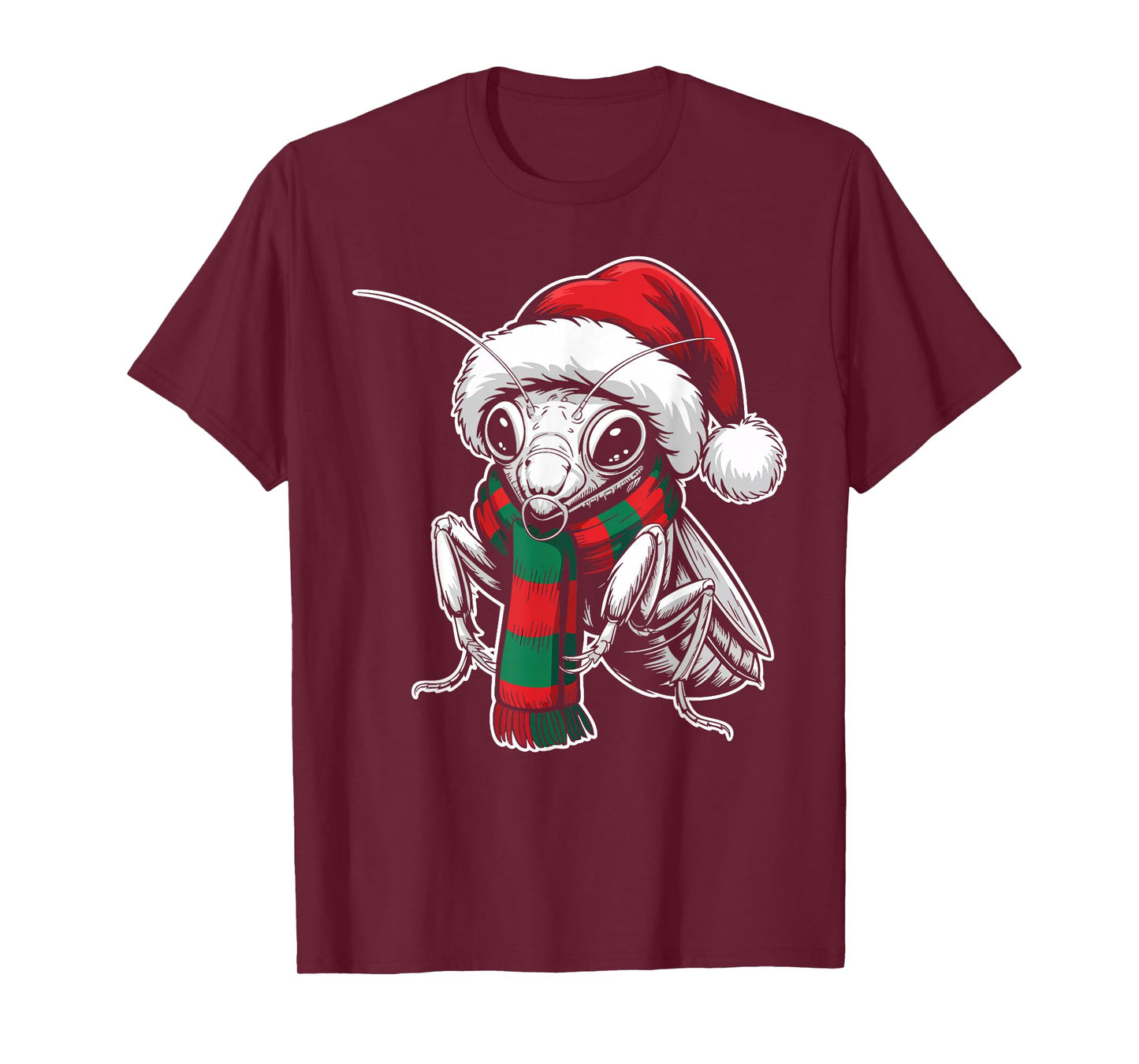 Mantis Xmas Santa Hat Scarf Christmas Costume T-Shirt