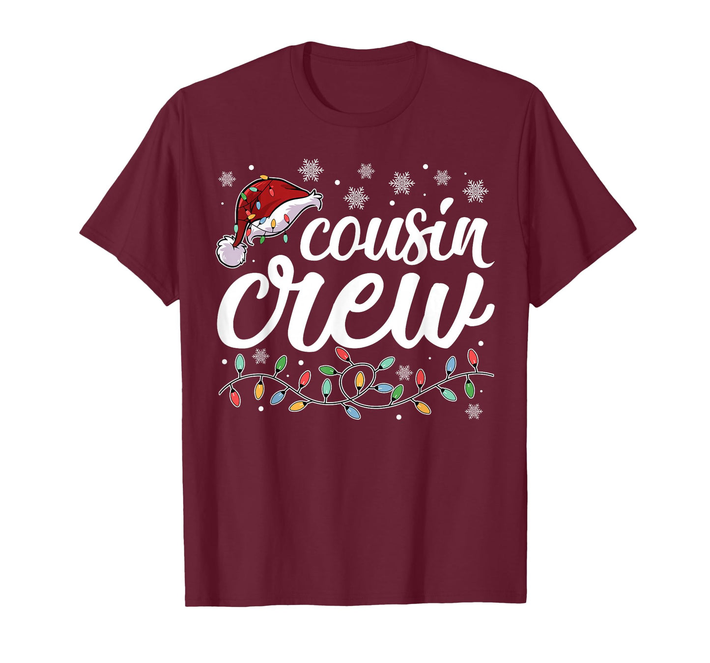 Cousin Crew Christmas Xmas Lights Family Matching Women Men T-Shirt